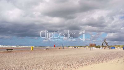 Summertime tropical island white sand beach. Baltic beach sea,