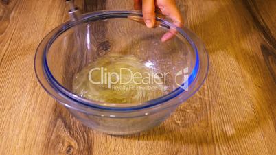 Scrambling Eggs with electric mixer