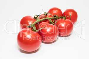 Rote Tomaten freigestellt auf weißem Hintergrund