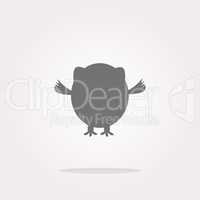 vector Owl web icon button isolated on white. Web Icon Art. Graphic Icon Drawing