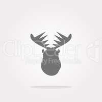 vector Deer head on web icon button isolated on white. Web Icon Art. Graphic Icon Drawing