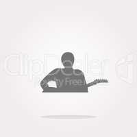 vector guitarist web icon button isolated on white. Web Icon Art. Graphic Icon Drawing