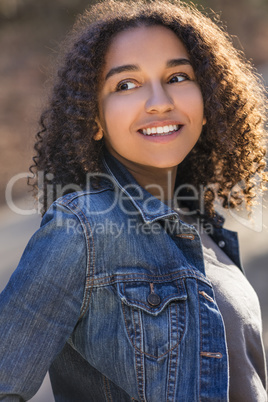 Mixed Race African American Girl Teenager With Perfect Teeth