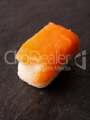 Sushi nigiri with raw salmon