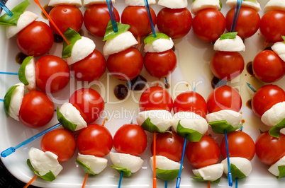 Tomato mozzarella snacks