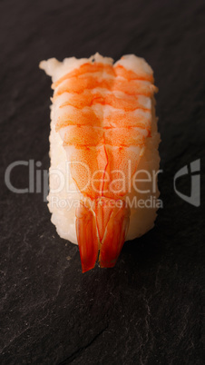 Sushi nigiri with boiled shrimp