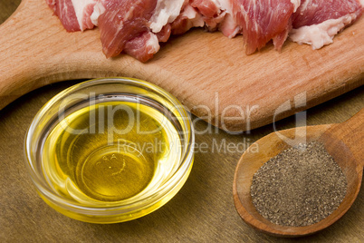 Vegetable oil in a glass container