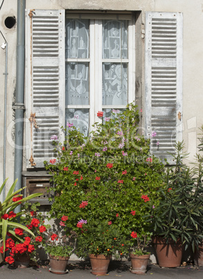 Fassade eines typischen Wohngebäudes in der Provence, Frankreic