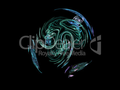 image of one Digital Fractal on Black Color