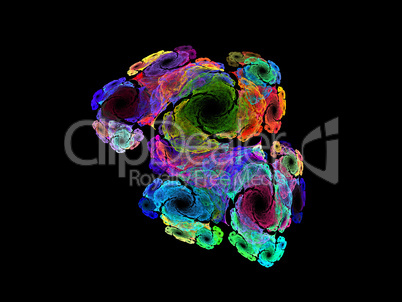 image of one Digital Fractal on Black Color image of one Digital Fractal on Black Color