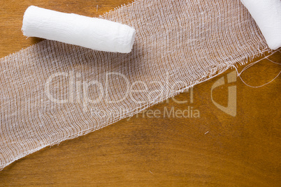 White medical gauze bandage