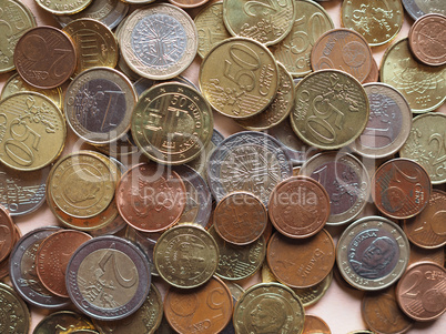 Euro coins background