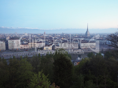 Turin skyline in the morning