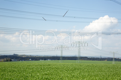 Power line over farmland