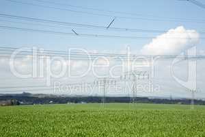 Power line over farmland