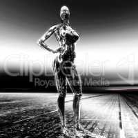 3D Illustration; 3D Rendering of a Cyborg