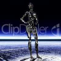 3D Illustration; 3D Rendering of a Cyborg