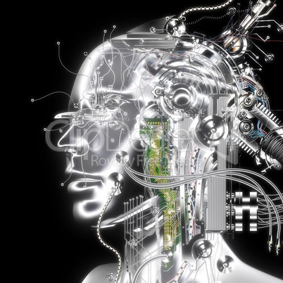 3D Illustration; 3D Rendering of a Cyborg 3D Illustration; 3D Rendering of a Cyborg
