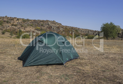 green tent at nature