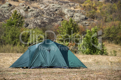 green tent at nature