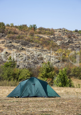 green tent at nature