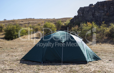 green tent at nature