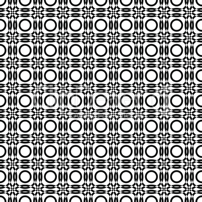 Seamless pattern with black and white circles