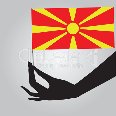 Hand with flag Macedonia