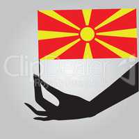 Hand with flag Macedonia