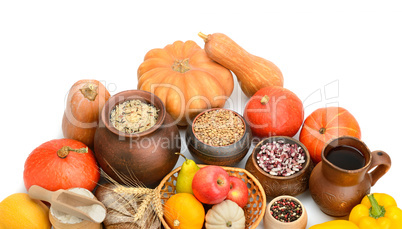 Collection of food isolated white