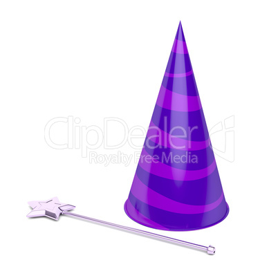 Cone hat and magic wand