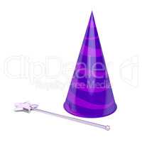 Cone hat and magic wand