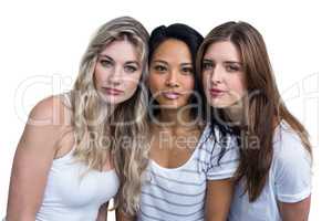 Portrait of multiethnic women posing on white background
