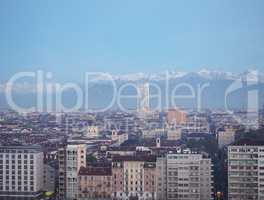 Turin skyline in the morning