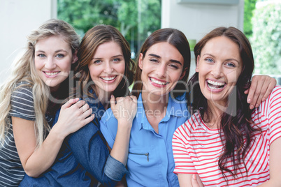 Portrait of beautiful women sitting together