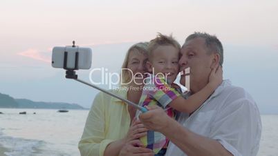 Happy selfie with grandparents
