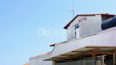 Facade of hotel building