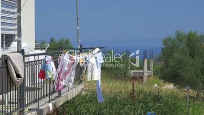 Clothes Drying on the Balcony after Washing