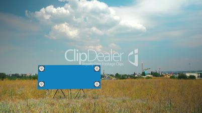 Blank outdoor banner in the field