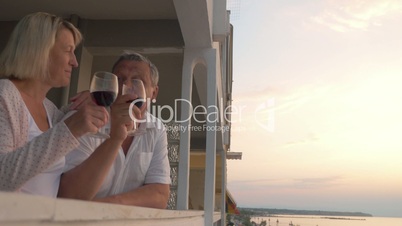 Mature Couple Having Rest on the Balcony