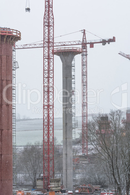 Brückenbaustelle in NRW  bei Bestwig.