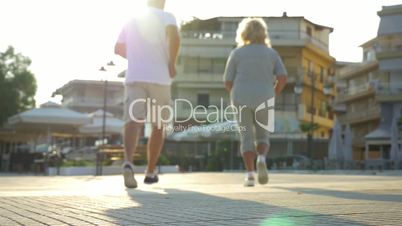 Couple beginning morning jog