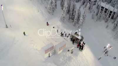 Aerial view of skier doing trick