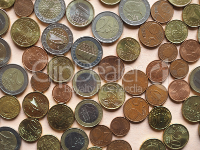 Euro coins background