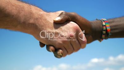 Interracial handshake