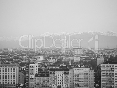 Turin skyline in the morning