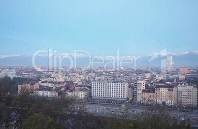 Turin skyline in the morning