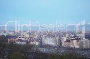 Turin skyline in the morning