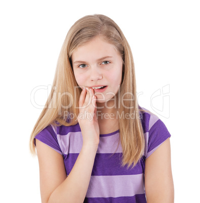 girl with toothache