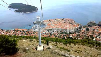 The view from the cable car cabins. Summer in Dubrovnik